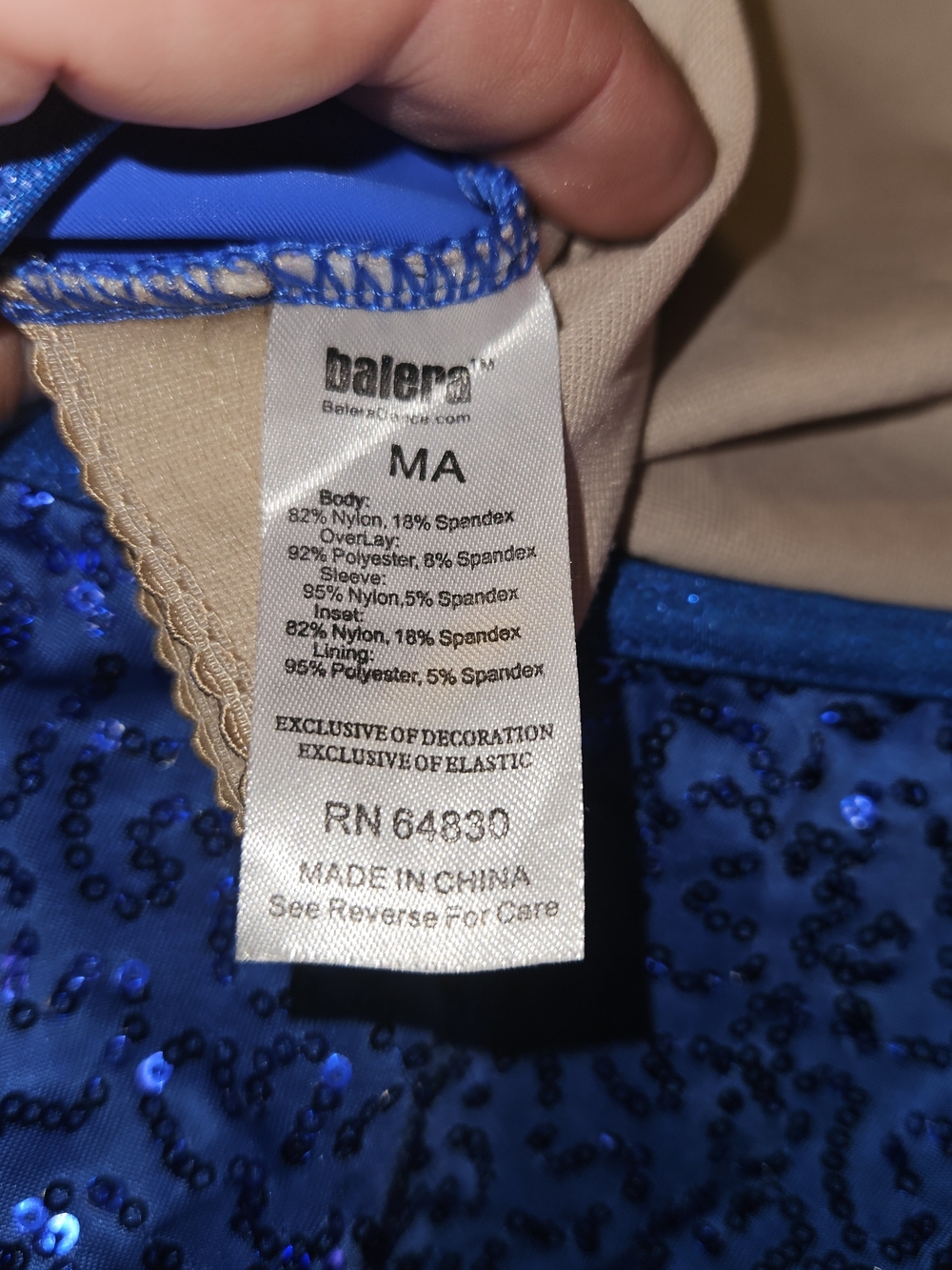 Balera Royal Blue Sequin Mesh Performance Dance Dress D9614 Adult Medium MA EUC - Picture 3 of 3